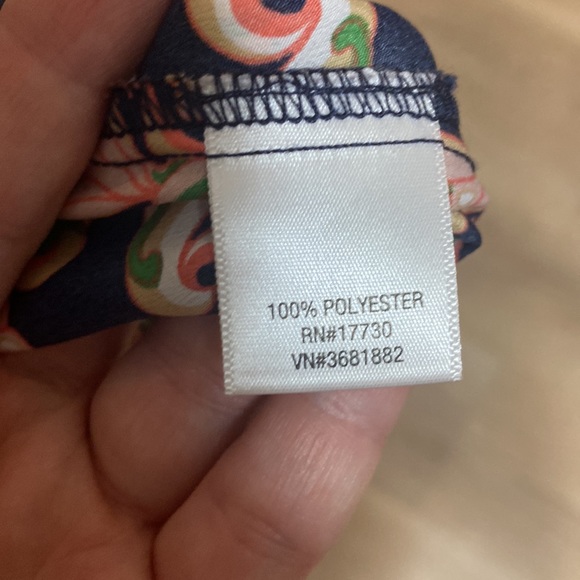 Navy blue paisley polyester dress - Picture 6 of 6